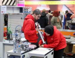 Young people competing in Mechatronics competition