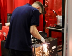 Young person competing in Sheet Metalwork Technology competition